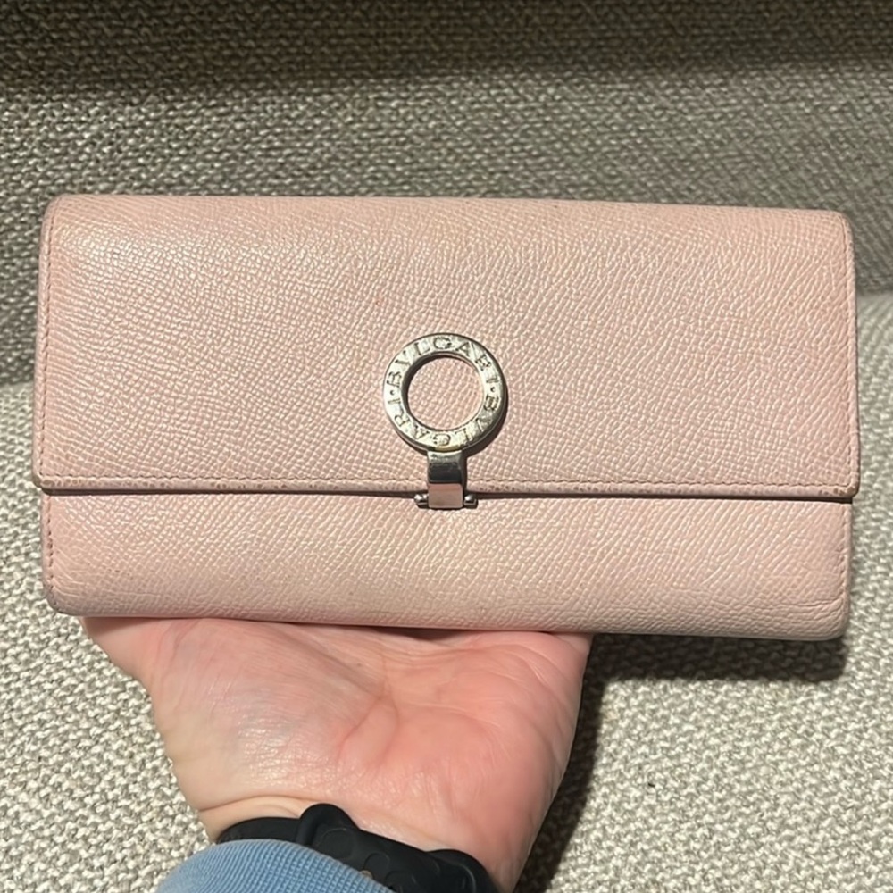 Bulgari 35198 Women's Leather Long Wallet EUC Authentic
